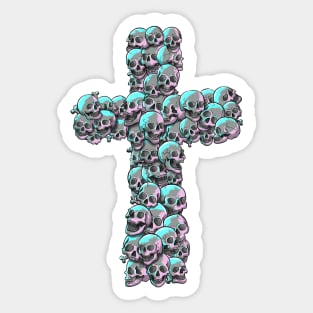 Skulls Cross Sticker